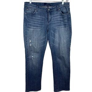 Kut From The Kloth Distressed Straight Leg Boyfriend Jeans Size 14
